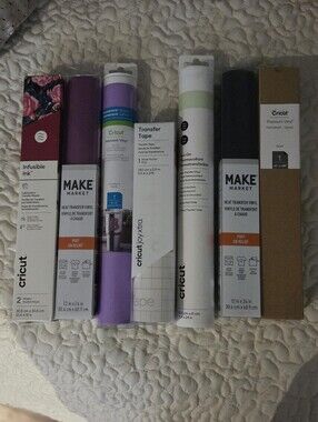 Cricut Heat Transfer & Adhesive Rolls in Purple, Lavender, Black, Gold, White